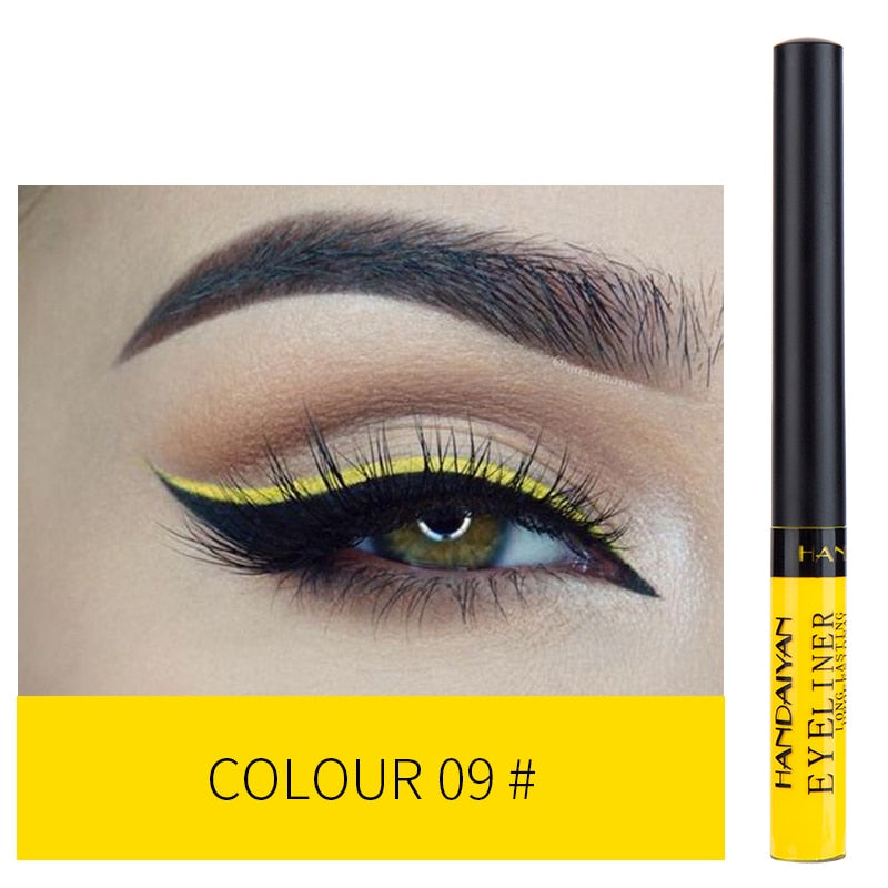 HANDAIYAN 12 Color Liquid Eyeliner Waterproof Long Lasting Sexy Charming Soft Sponge Eye Liner Pencil Eye Cosmetics TSLM1