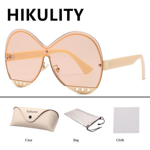 Gradual Color Runway Sunglasses Female Fashion Hollowed Out Five-Star Metal Trend Sunglasses