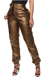 New Workwear Legging Leather Pants Fashion Multiple Pockets Work Pants