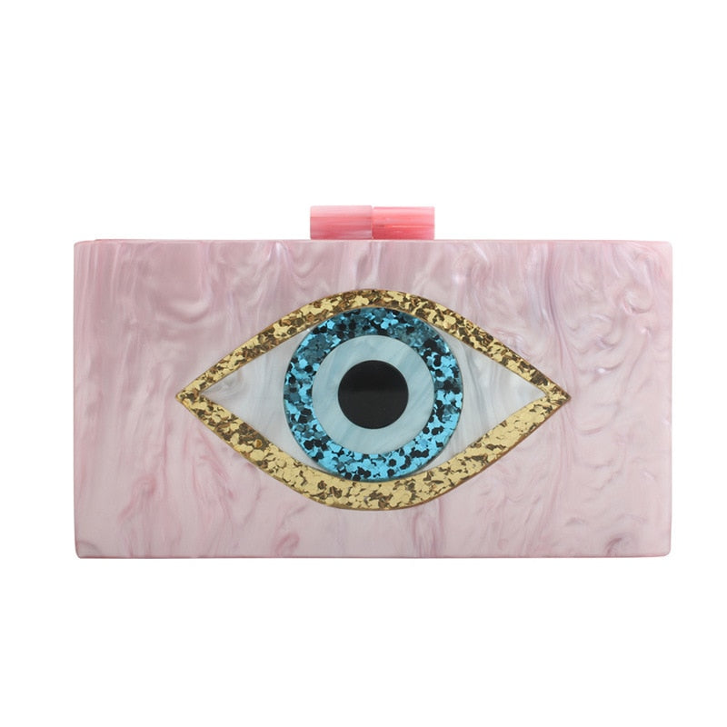 Sequined Eyes Evening Bags Crossbody Evening Purses Clutch Bag Women Clutch Luxury Party Dress Purse Summer Acrylic Hand Bags