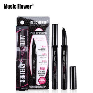 Music Flower Pro Auto Rotating Liquid Eyeliner Waterproof Eye Makeup Lash Hugging Gel Eye Liner Mark Pen Smudge-proof Cosmetics