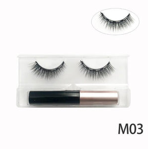 3D Mink Magnetic Eyelashes Waterproof Lasting Magnetic Eyeliner Magnet Mink Eyelashes Makeup Extension False Eyelashes