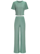 Load image into Gallery viewer, Spring And Summer New Women's Fashion Solid Color Casual Knitted Round Neck Suit
