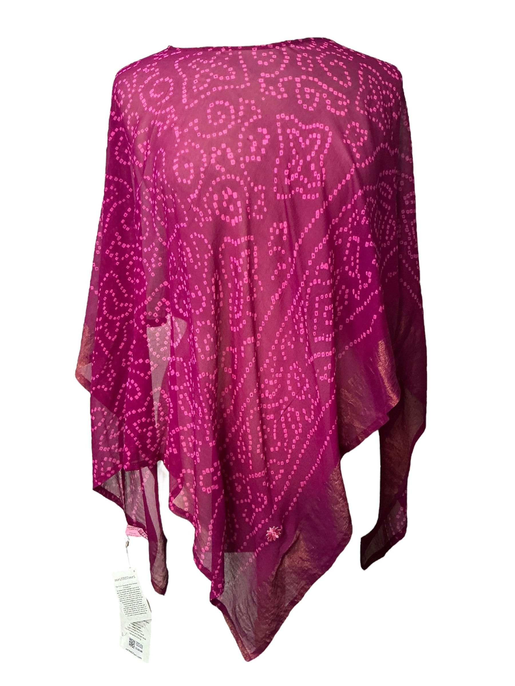 SOLD  PRG6407 Sheer Avatar Pure Silk Capelet Poncho
