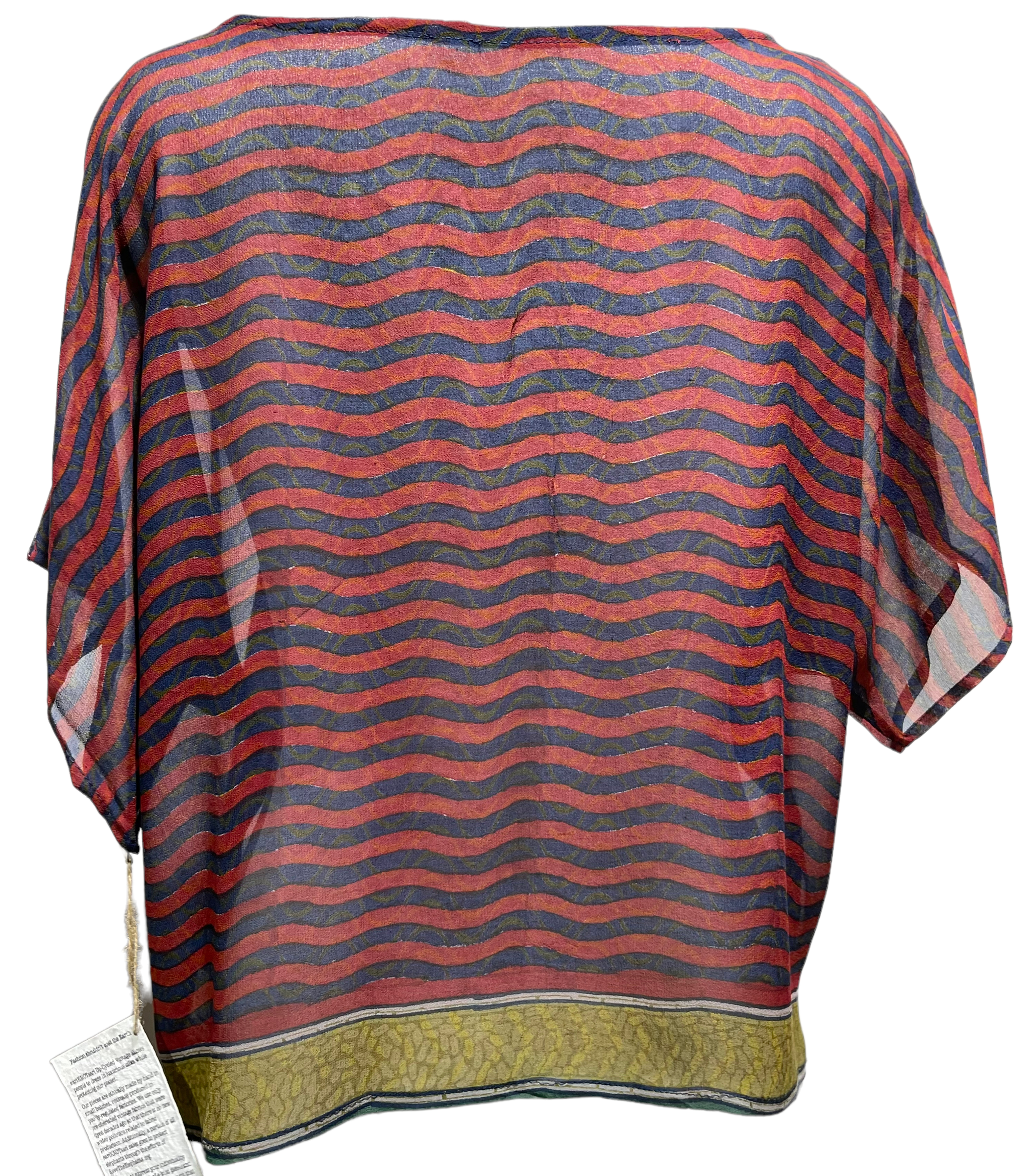 FINAL SALE PRG2360 Golden-Plumed Parakeet Sheer Avatar Pure Silk Boxy Top