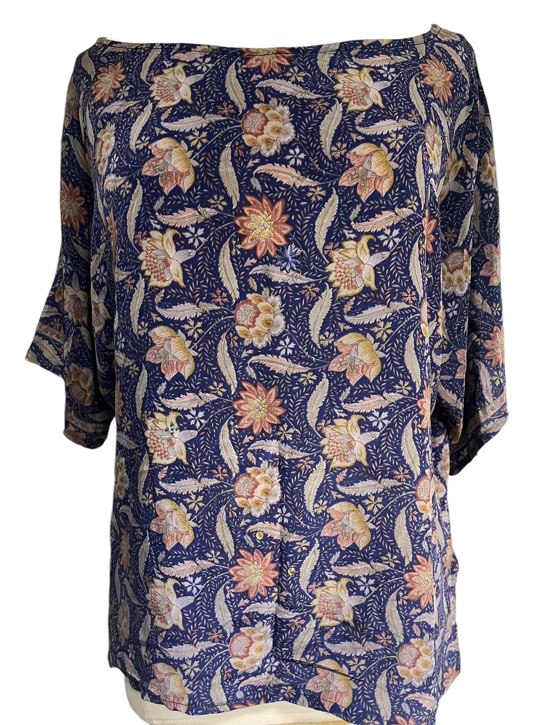 FINAL SALE PRC4093 Avatar Pure Silk Side Slit Top