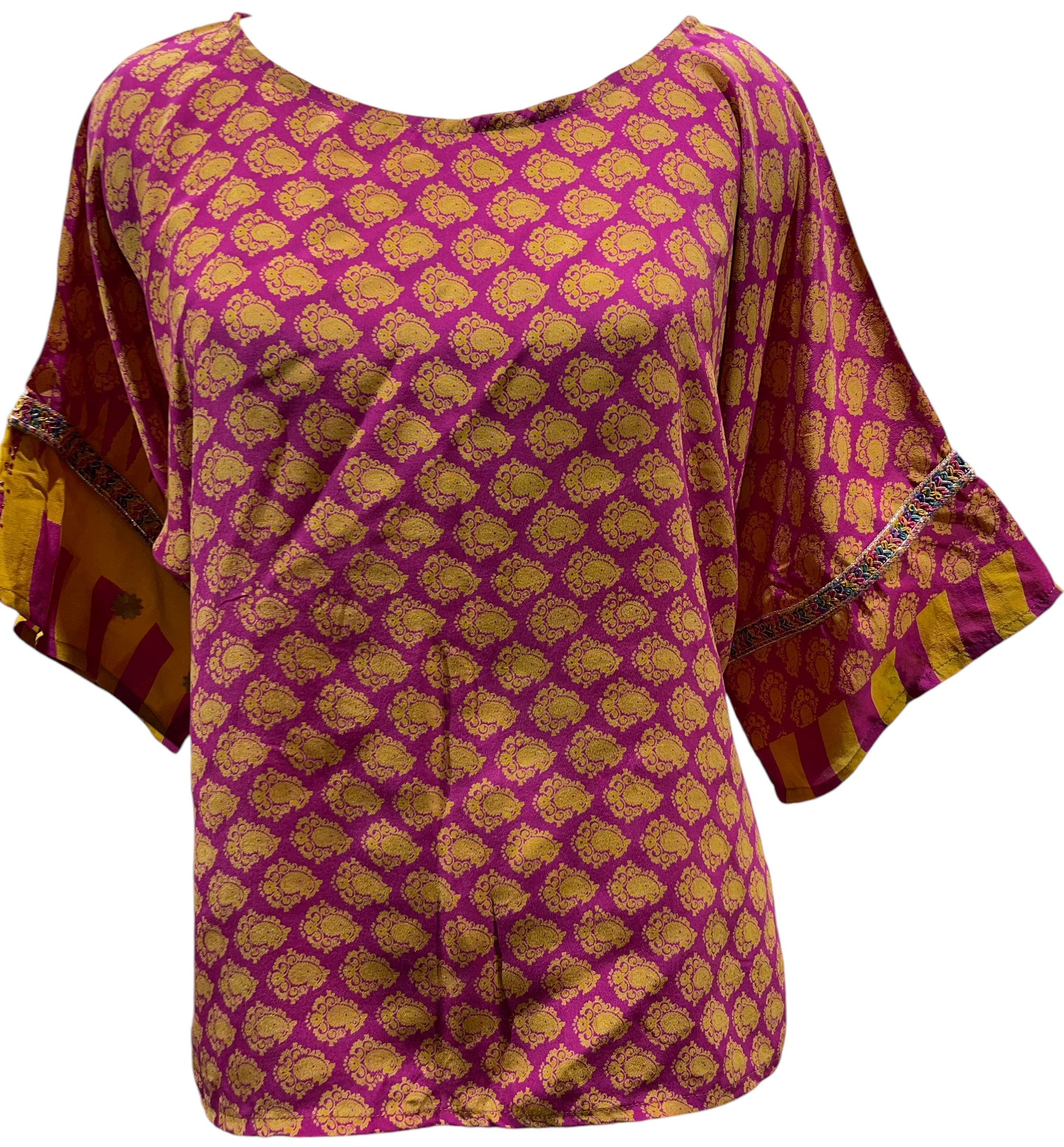 FINAL SALE PRC5202 Avatar Pure Silk Side Slit Top