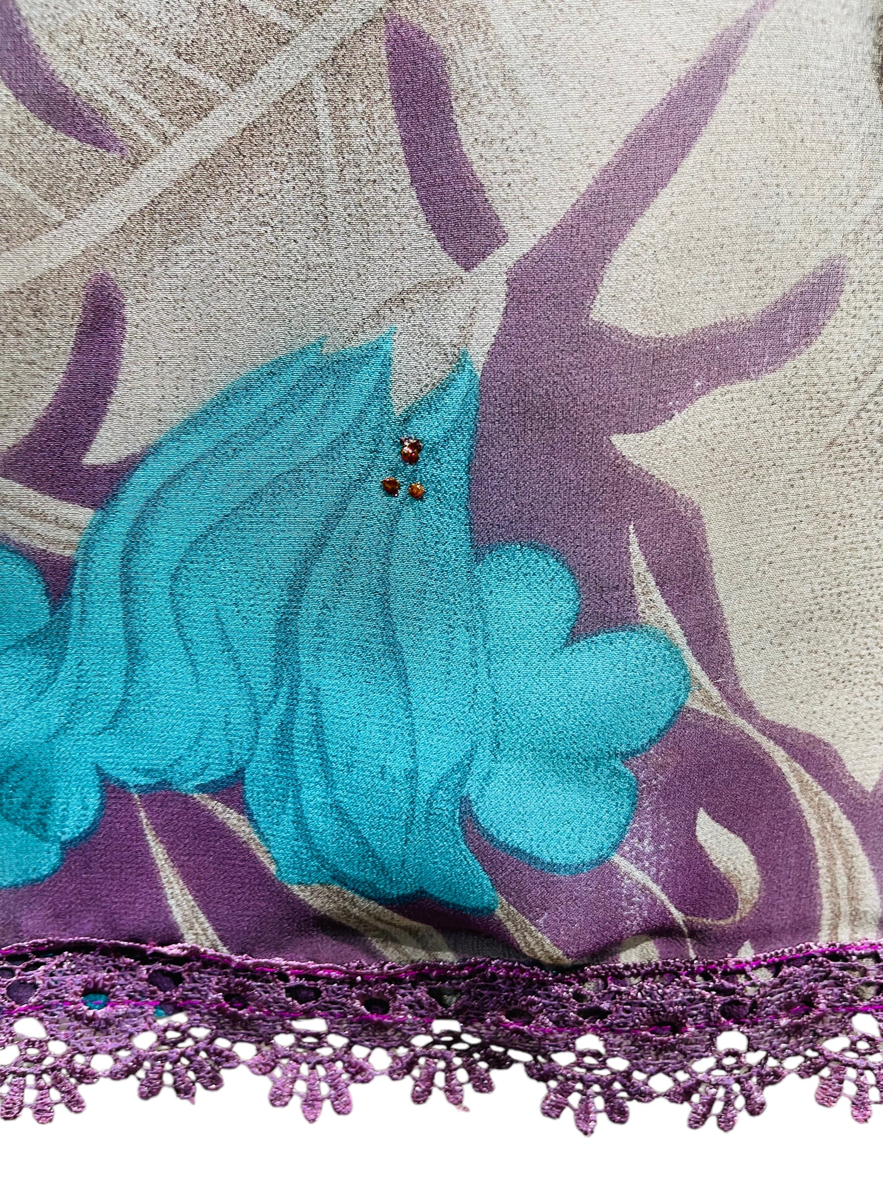 FINAL SALE PRG5396 Sheer Avatar Pure Silk Side Slit Top