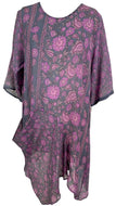PRG6037 Sheer Avatar Pure Silk Self Pocket Tunic Dress