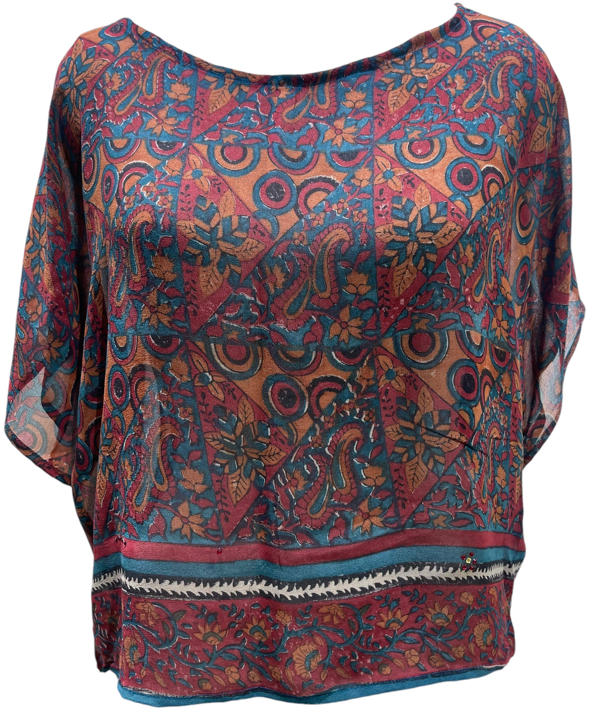 FINAL SALE PRG5229 Sheer  Avatar Pure Silk Boxy Top