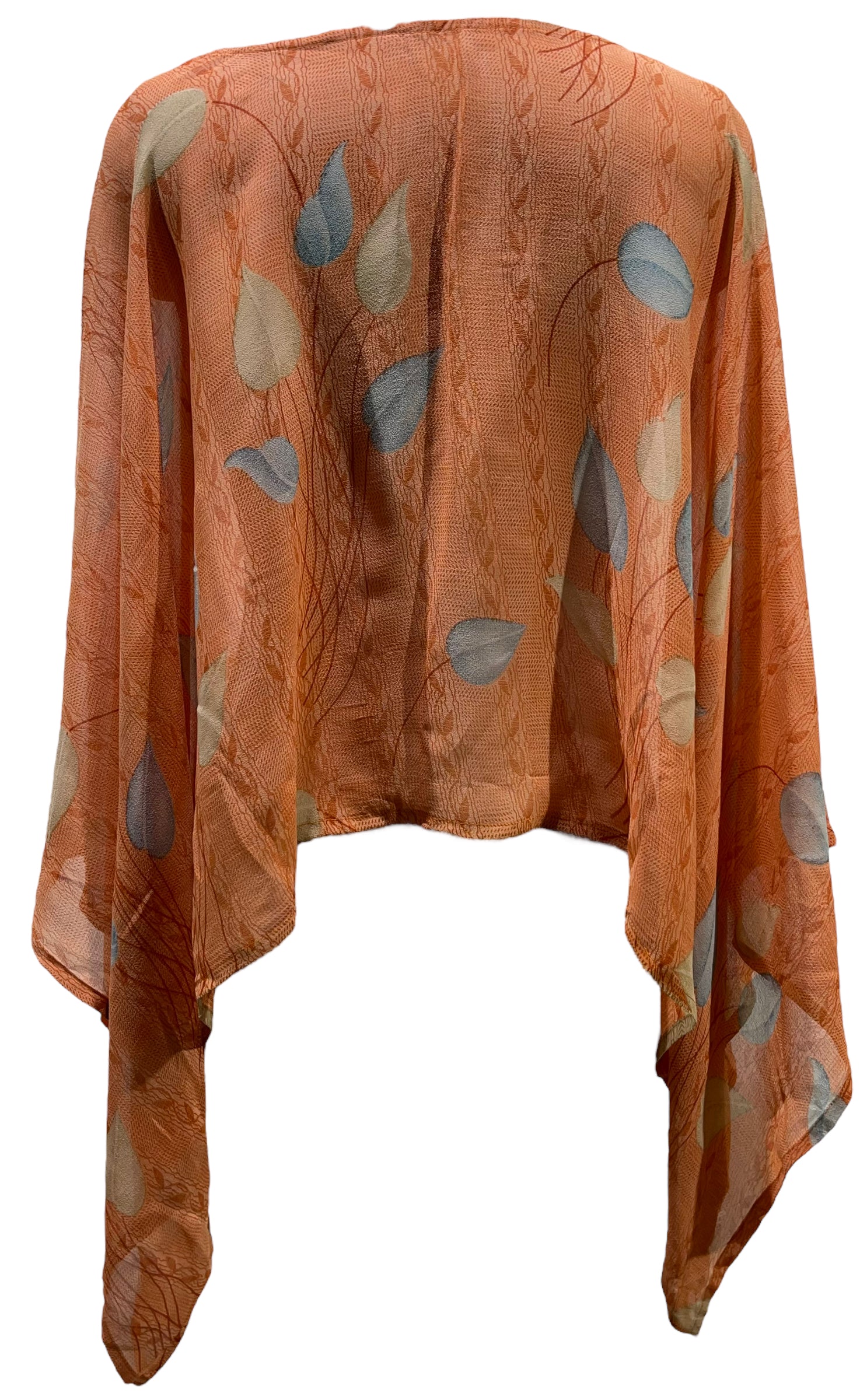 FINAL SALE PRG4949  Sheer Avatar Pure Silk Kimono-Sleeved Top