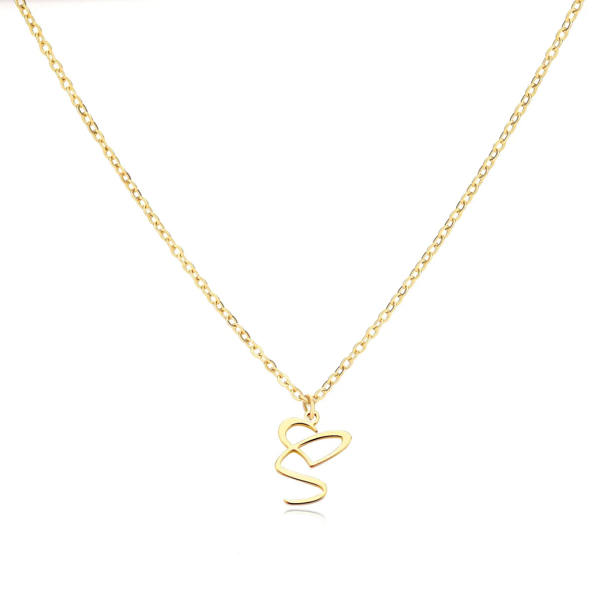 Dainty Gold Initial Necklace for Women – Personalized Heart-Shaped Stainless Steel Jewelry, 45cm