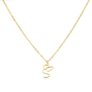 Dainty Gold Initial Necklace for Women – Personalized Heart-Shaped Stainless Steel Jewelry, 45cm