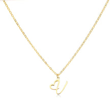 Load image into Gallery viewer, Dainty Gold Initial Necklace for Women – Personalized Heart-Shaped Stainless Steel Jewelry, 45cm
