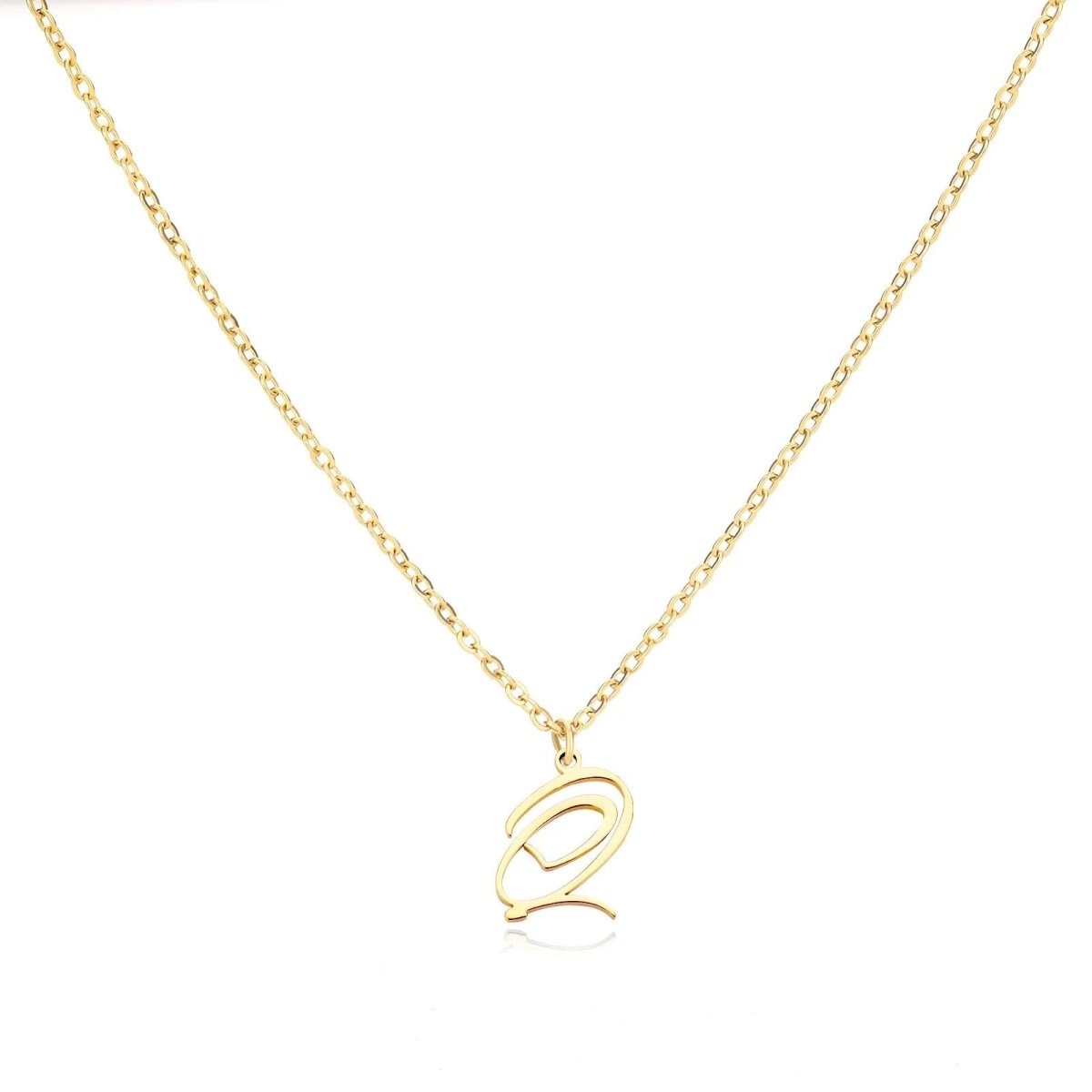 Dainty Gold Initial Necklace for Women – Personalized Heart-Shaped Stainless Steel Jewelry, 45cm