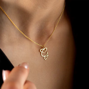 Dainty Gold Initial Necklace for Women – Personalized Heart-Shaped Stainless Steel Jewelry, 45cm