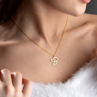 Dainty Gold Initial Necklace for Women – Personalized Heart-Shaped Stainless Steel Jewelry, 45cm