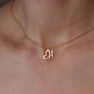 Dainty Gold Initial Necklace for Women – Personalized Heart-Shaped Stainless Steel Jewelry, 45cm