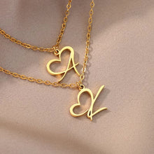 Load image into Gallery viewer, Dainty Gold Initial Necklace for Women – Personalized Heart-Shaped Stainless Steel Jewelry, 45cm
