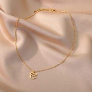 Dainty Gold Initial Necklace for Women – Personalized Heart-Shaped Stainless Steel Jewelry, 45cm