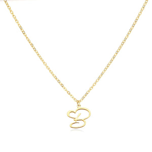 Dainty Gold Initial Necklace for Women – Personalized Heart-Shaped Stainless Steel Jewelry, 45cm