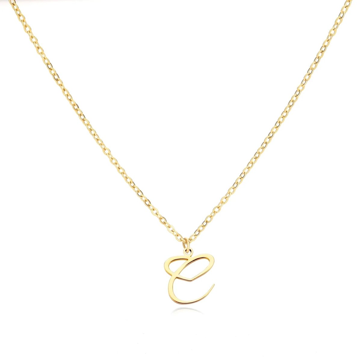 Dainty Gold Initial Necklace for Women – Personalized Heart-Shaped Stainless Steel Jewelry, 45cm