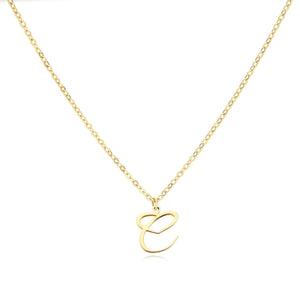 Dainty Gold Initial Necklace for Women – Personalized Heart-Shaped Stainless Steel Jewelry, 45cm