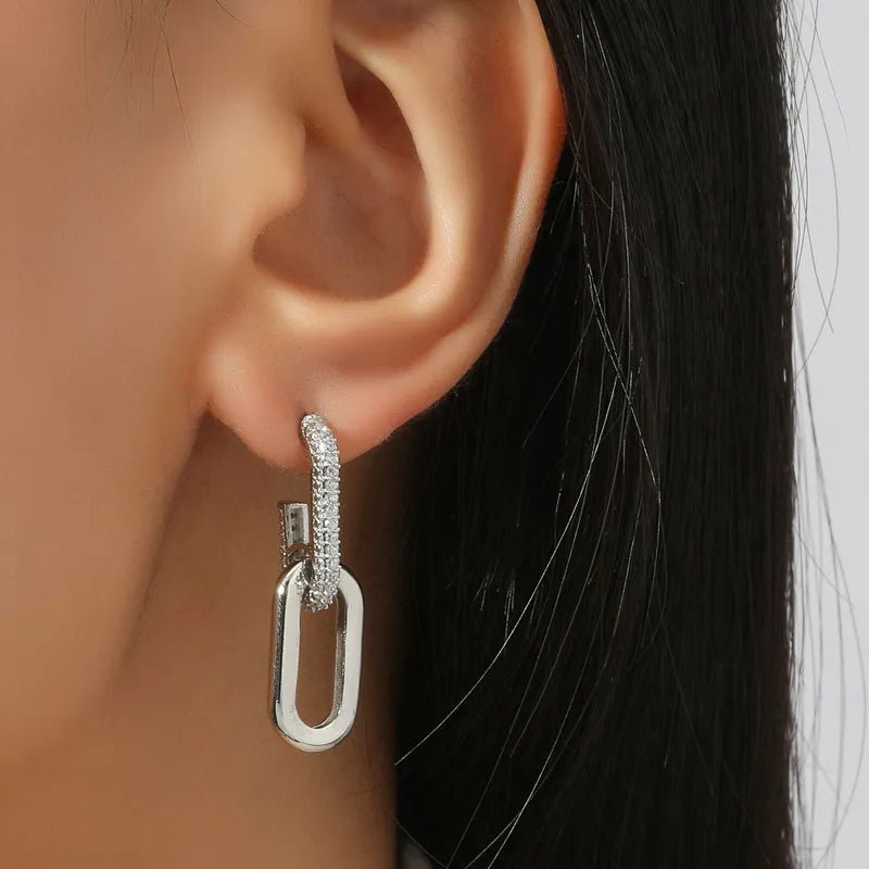 Dainty Loop Deluxe Earrings with Cubic Zirconia – Gold, Silver, and Rose Gold Options