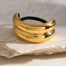 Load image into Gallery viewer, Double Arch Pony Cuff – 18k Gold-Plated Stainless Steel Hair Accessory for Women, Lightweight and Durable Design
