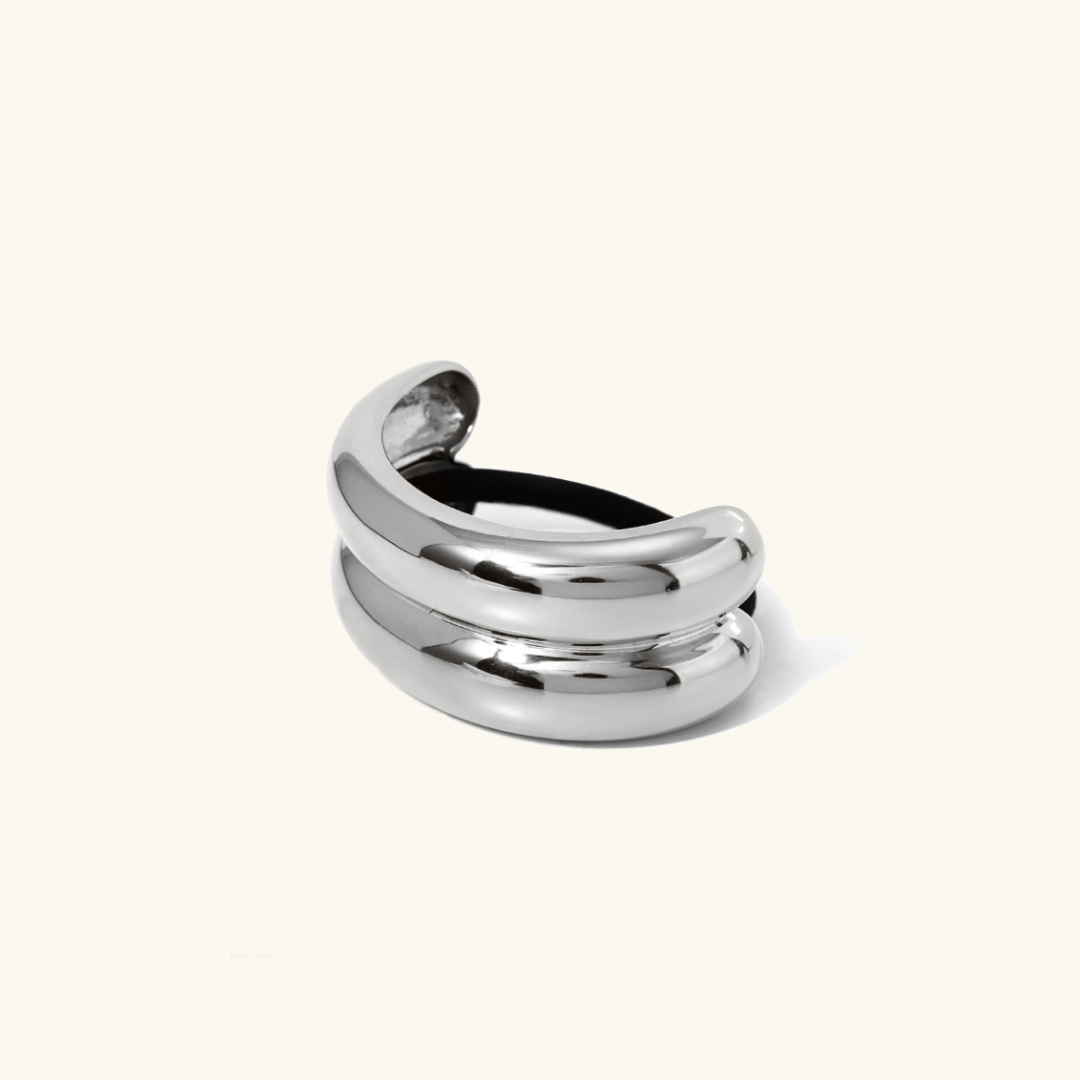 Double Arch Pony Cuff – 18k Gold-Plated Stainless Steel Hair Accessory for Women, Lightweight and Durable Design