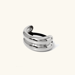Double Arch Pony Cuff – 18k Gold-Plated Stainless Steel Hair Accessory for Women, Lightweight and Durable Design