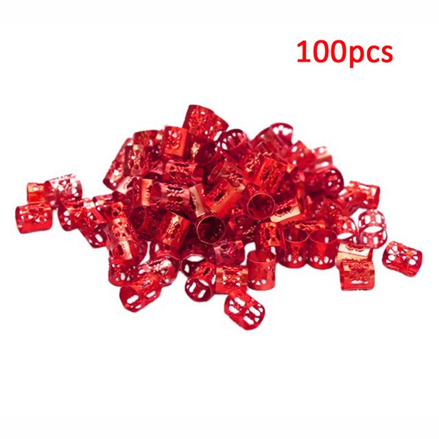 100 Pcs/ 7 Colors Mixed hair bead sets