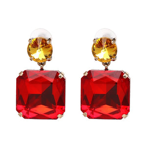 Wholesale Vintage Austria Crystal Rhinestone Water Drop Geometric Dangle Earrings Fashion Wedding Jewelry For Women  Trend