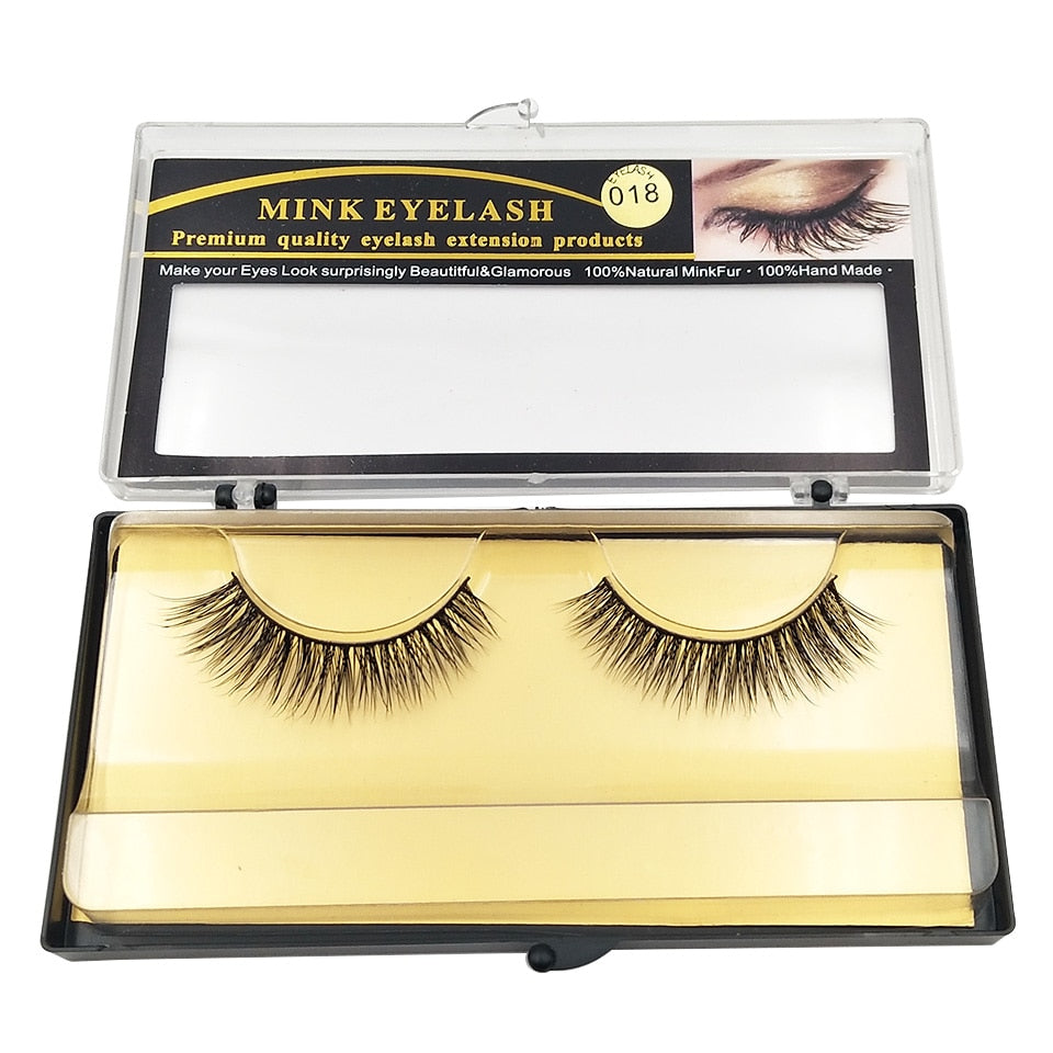 1Pair Mink Lashes 3D Mink  Long False Eyelashes Natural Lightweight Mink Eyelashes