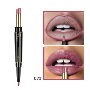 Matte Lipstick Wateproof Double Ended Long Lasting Lipsticks Brand Lip Makeup Cosmetics Nude Dark Red Lips Liner Pencil