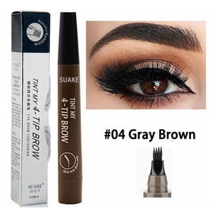 TINT MY 4-TIP BROW Liquid Eyebrow Pencil Waterproof Microblading Fork Tip Fine Sketch Eye Brow Tattoo Tint Pen Korean Cosmetics