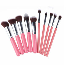 Load image into Gallery viewer, 10 Pcs Silver/Golden Makeup Brushes Set.
