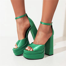 Load image into Gallery viewer, processing time:3-5 days after placing orders--Women Sandals Summer Fashion Sexy Platforms Thick High Heels Ankle Strap Shoes Woman Wedding Party Prom Night Club Pumps
