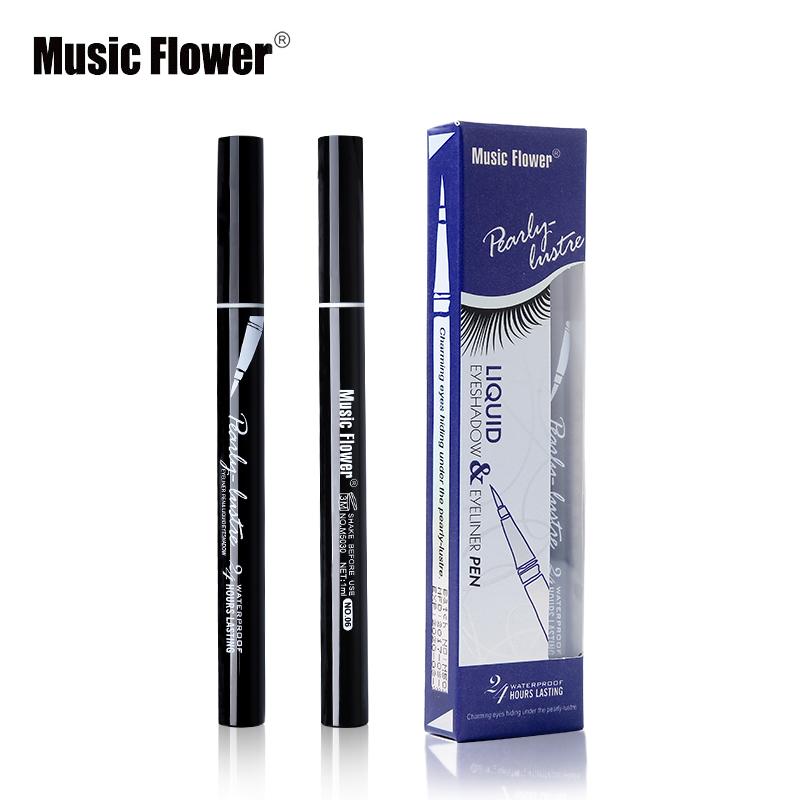 Music Flower 6 Colors Glitter Eyeliner Pencil Liquid Eye Makeup Set Waterproof Long-lasting Black Eye Liner Pen