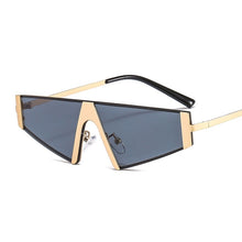Load image into Gallery viewer, Fashion Triangle Sunglasses Women Men Shield PC Color Lens Alloy Metal Frame Luxury Brand Designer Elegant Sun Glasses
