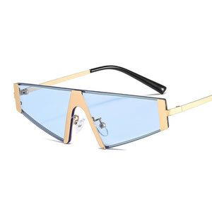 Fashion Triangle Sunglasses Women Men Shield PC Color Lens Alloy Metal Frame Luxury Brand Designer Elegant Sun Glasses