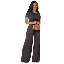 Load image into Gallery viewer, European and American Large Sized Womens Fashion Casual Wide Leg Two Piece Set for Women
