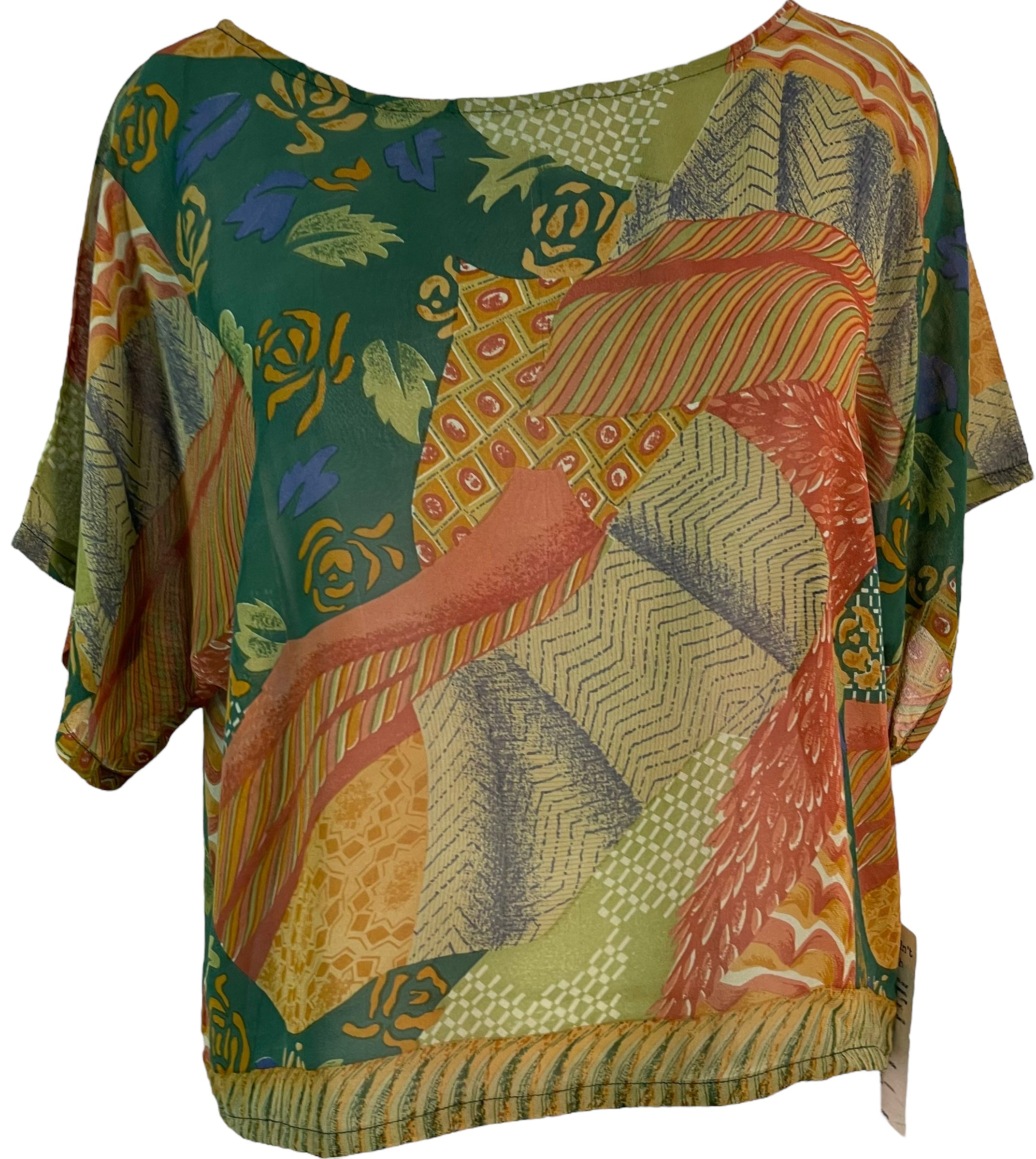 FINAL SALE PRG6135 Sheer Avatar Pure Silk Boxy Top