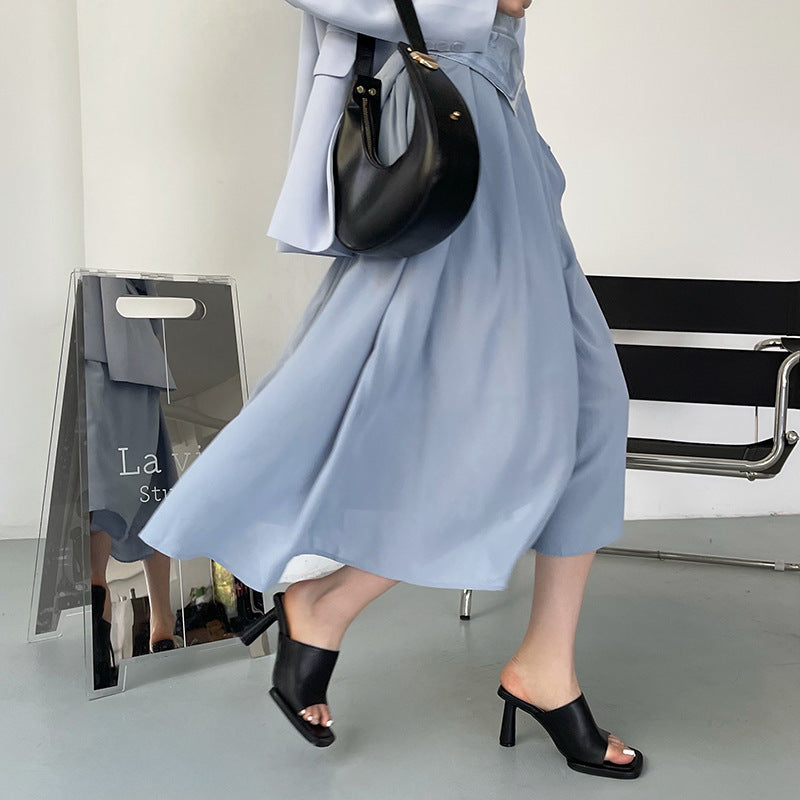 Summer New Women Slipper Fashion Platform Square Toe High Heel Ladies High Quality Slides Outdoor Dress Party Sandals