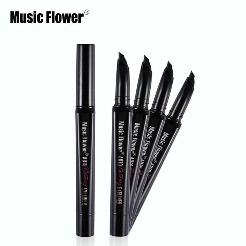 Music Flower Pro Auto Rotating Liquid Eyeliner Waterproof Eye Makeup Lash Hugging Gel Eye Liner Mark Pen Smudge-proof Cosmetics