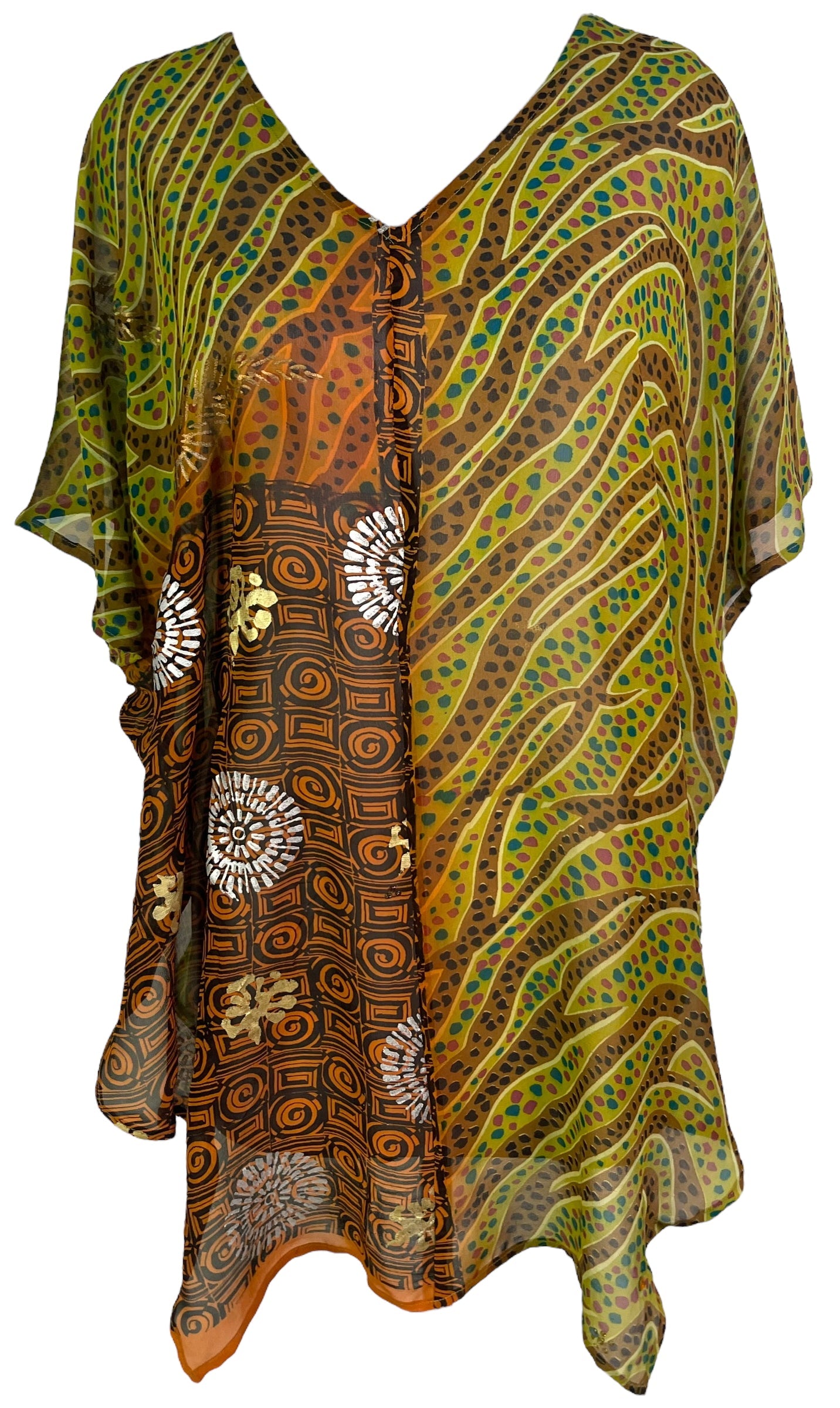 PRG6309 Sheer Avatar Pure Silk Waterfall Top