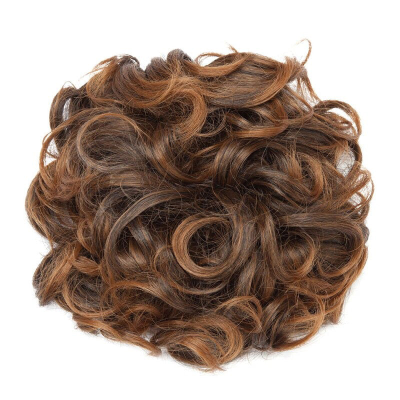 Easy Stretch Clip-in Large Curly Hair Bun Extension for Instant Volume