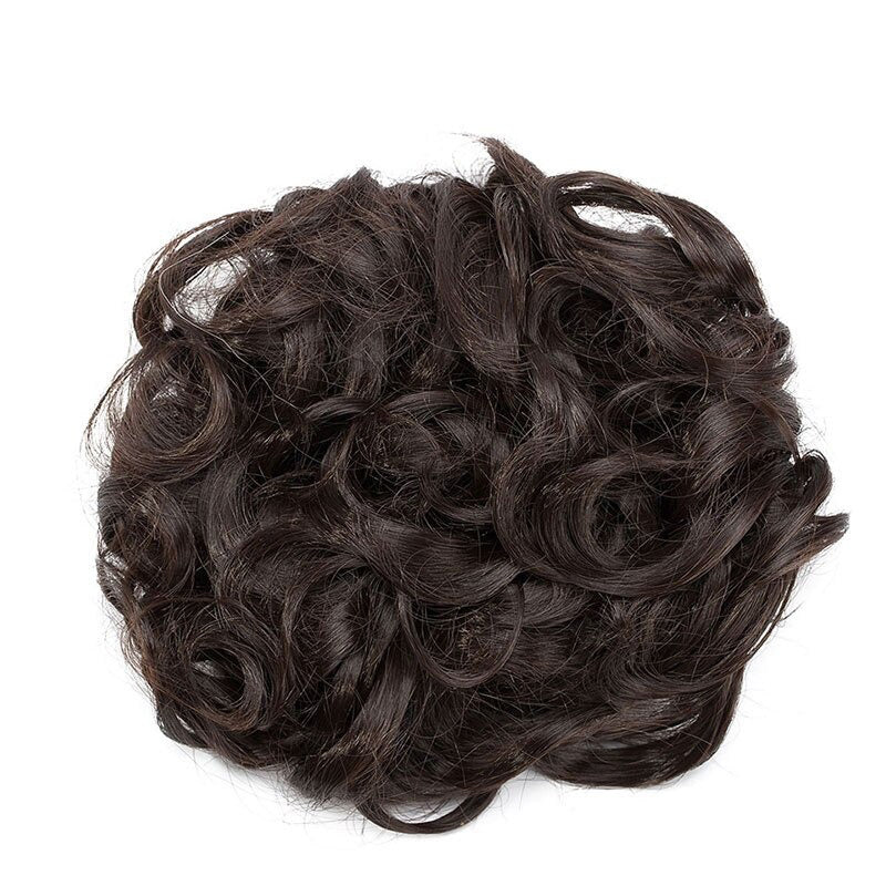 Easy Stretch Clip-in Large Curly Hair Bun Extension for Instant Volume