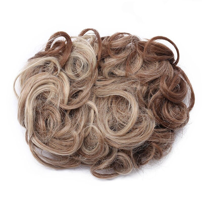 Easy Stretch Clip-in Large Curly Hair Bun Extension for Instant Volume