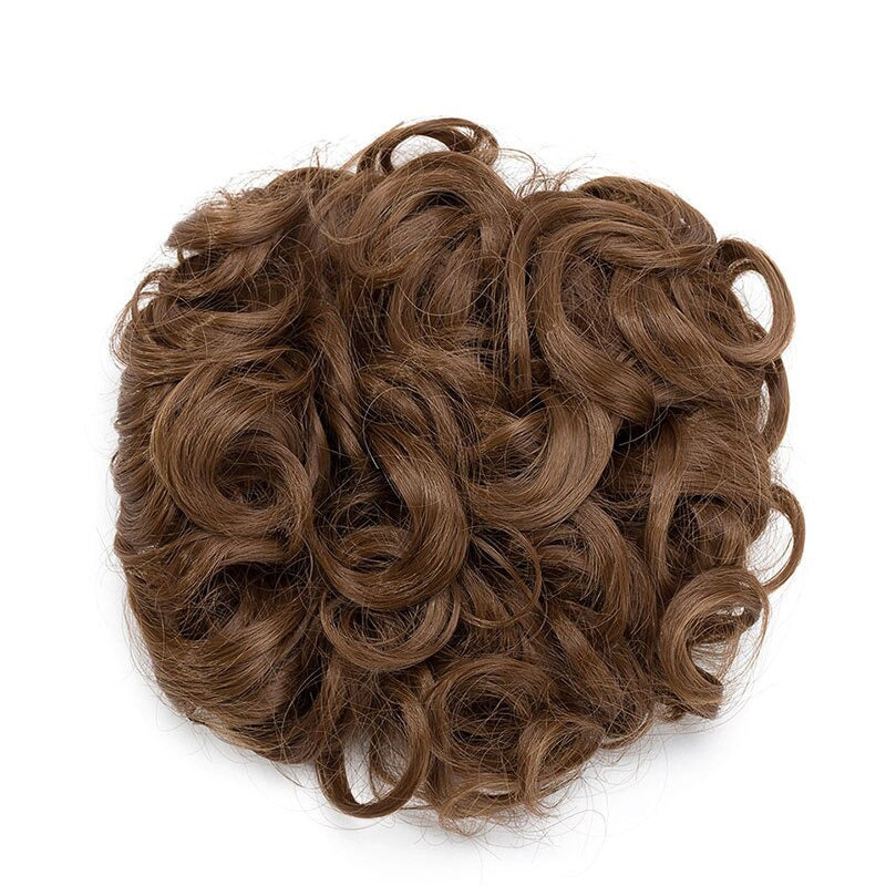 Easy Stretch Clip-in Large Curly Hair Bun Extension for Instant Volume